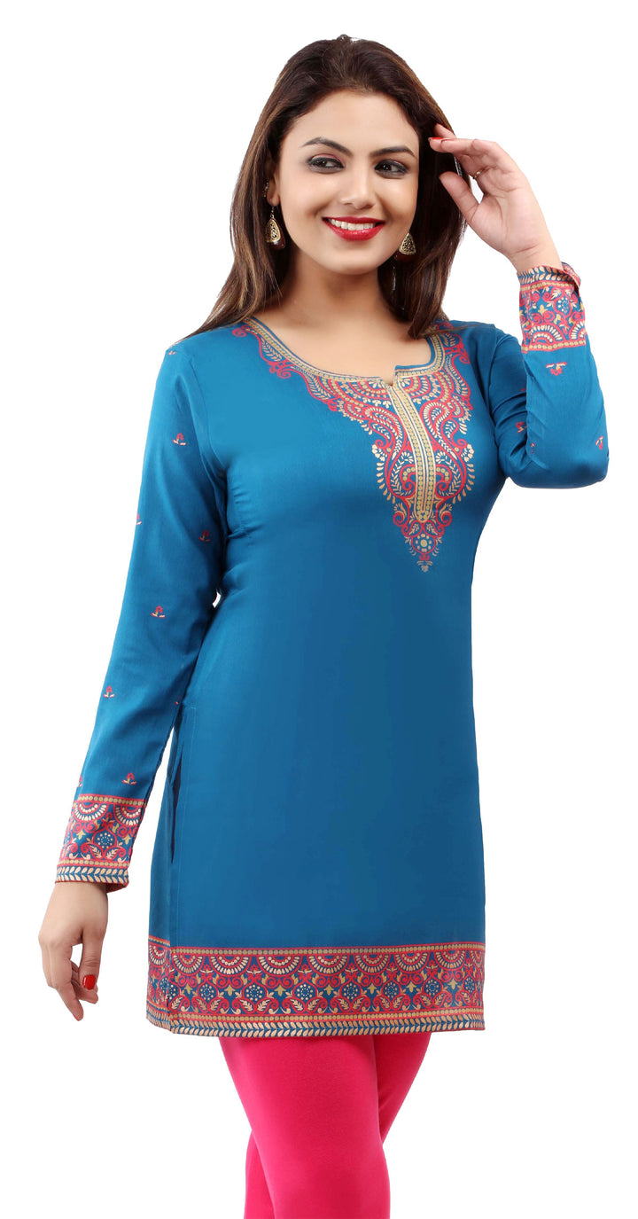 Blue kurti for women