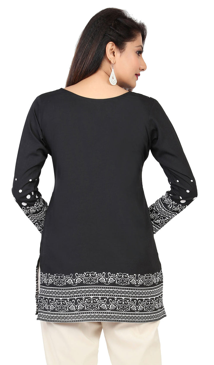 Black short kurti for women