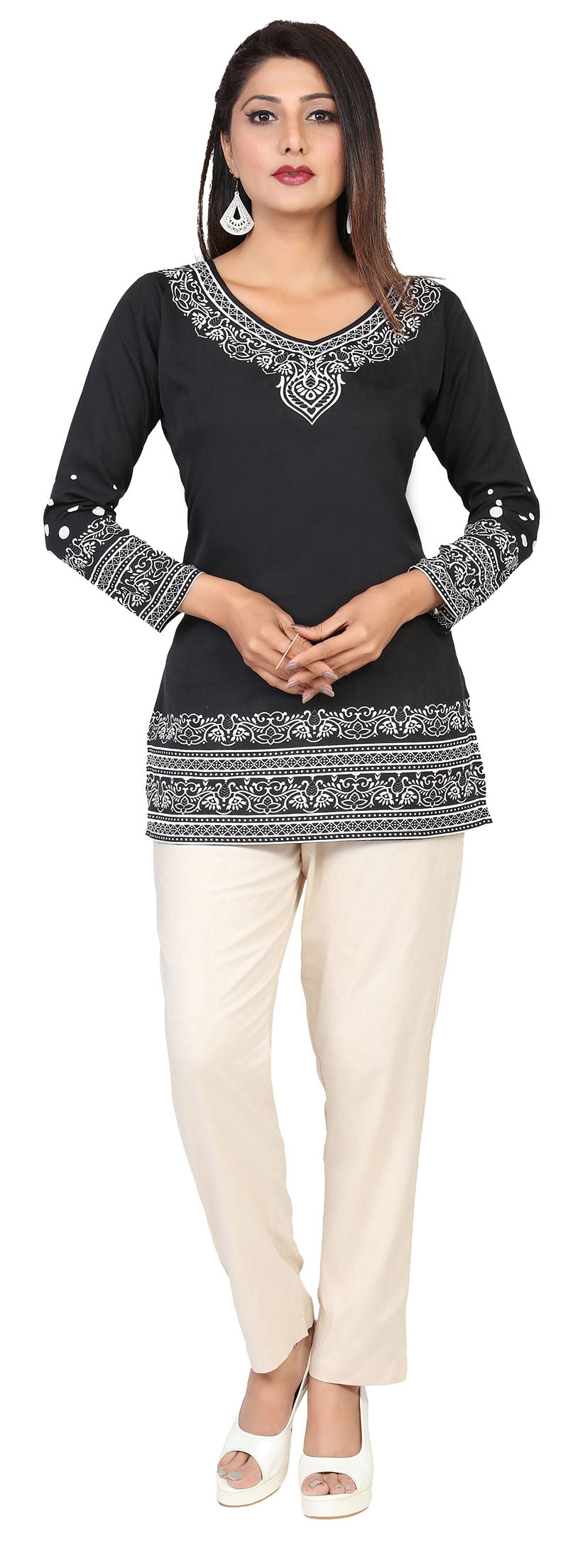Black short kurti for women