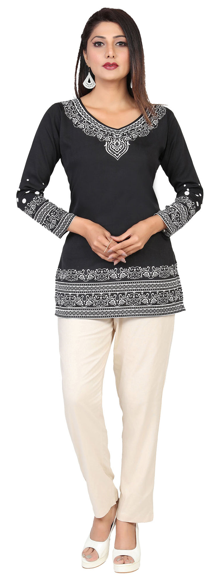 Black short kurti for women