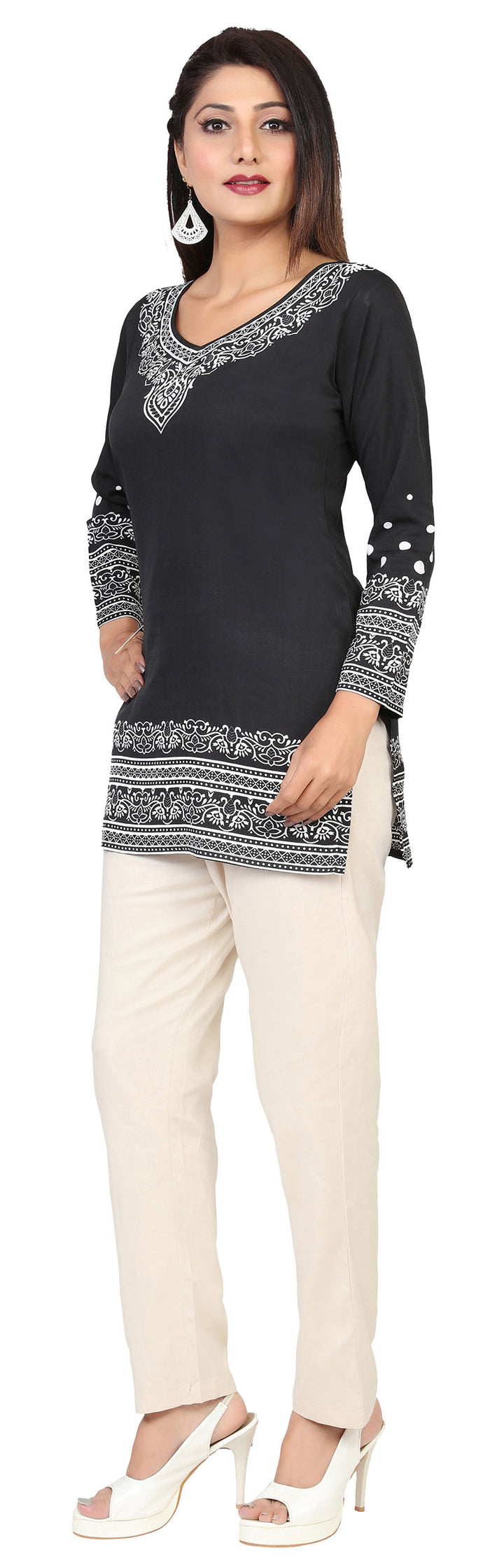 Black short kurti for women