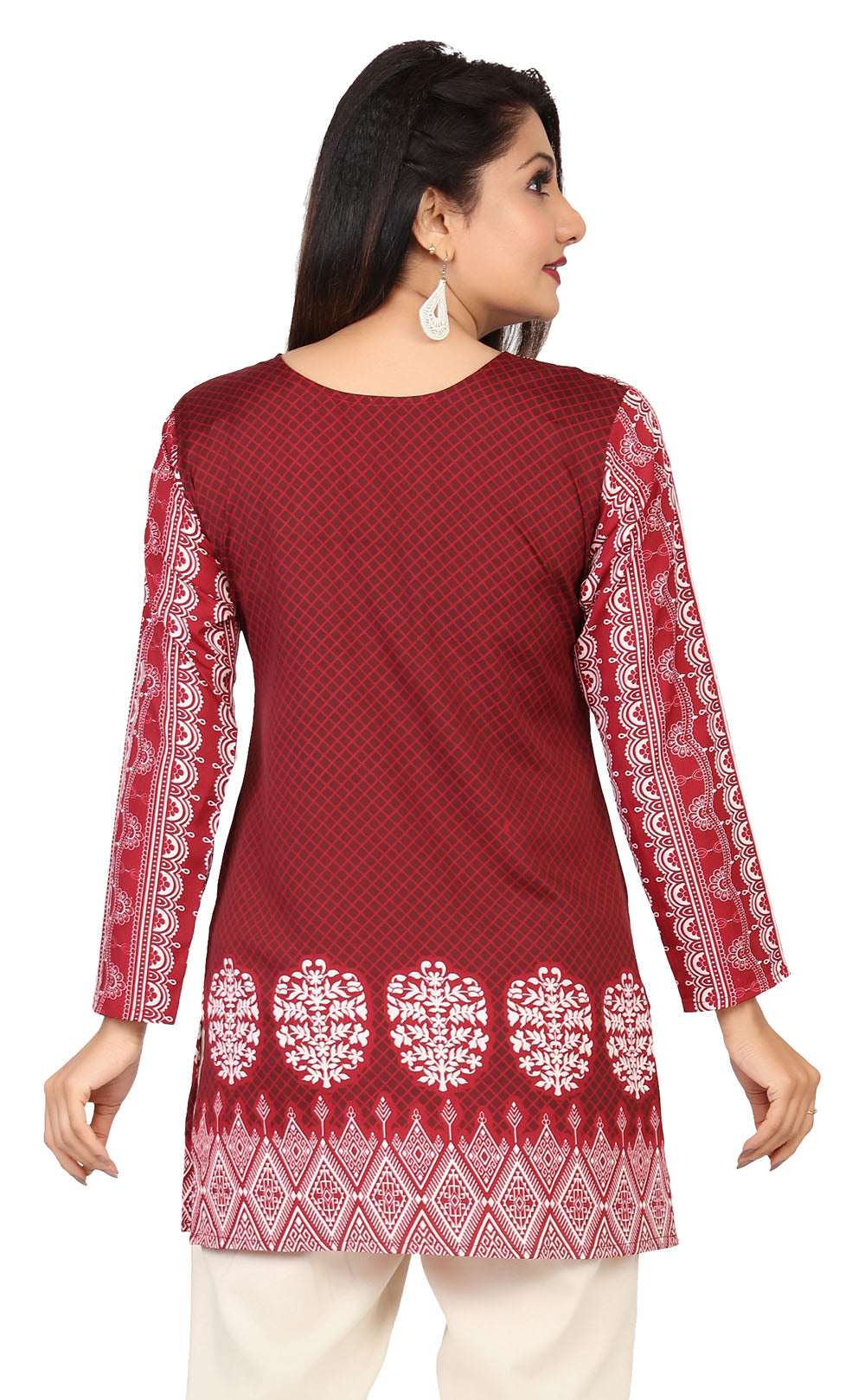 Maroon short kurtis for women