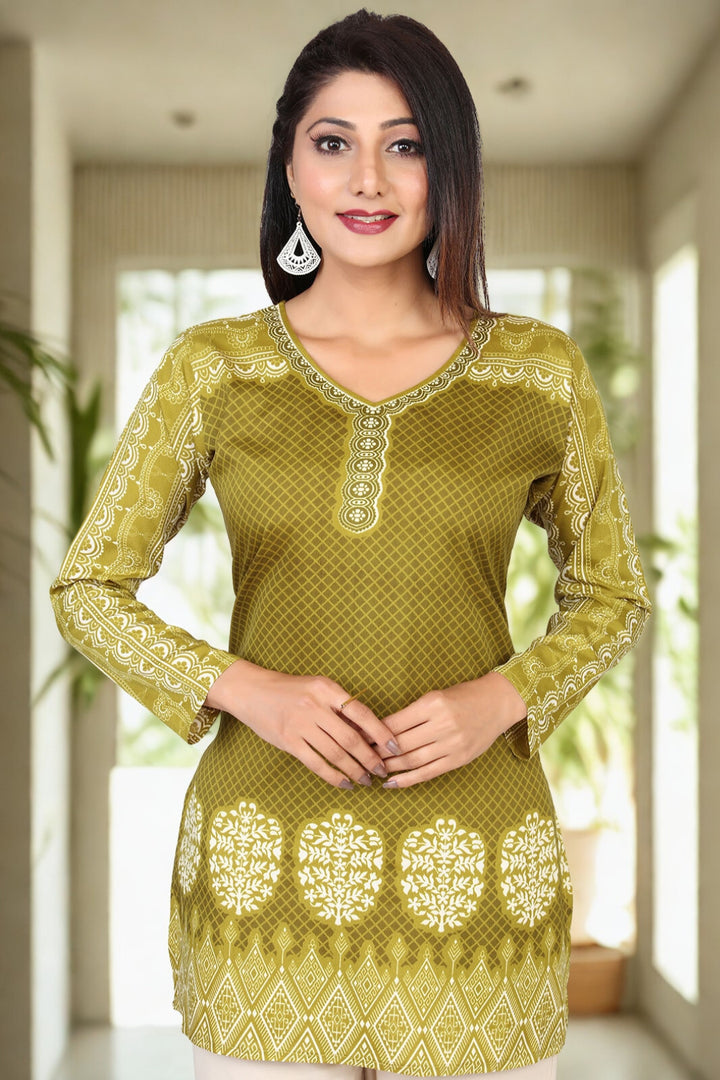 Short Kurti for Women - Indian Clothing (Green)