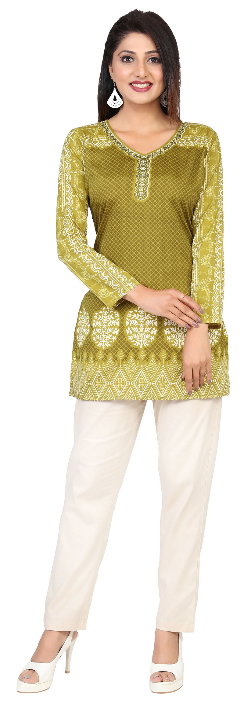 Green Short kurti for women