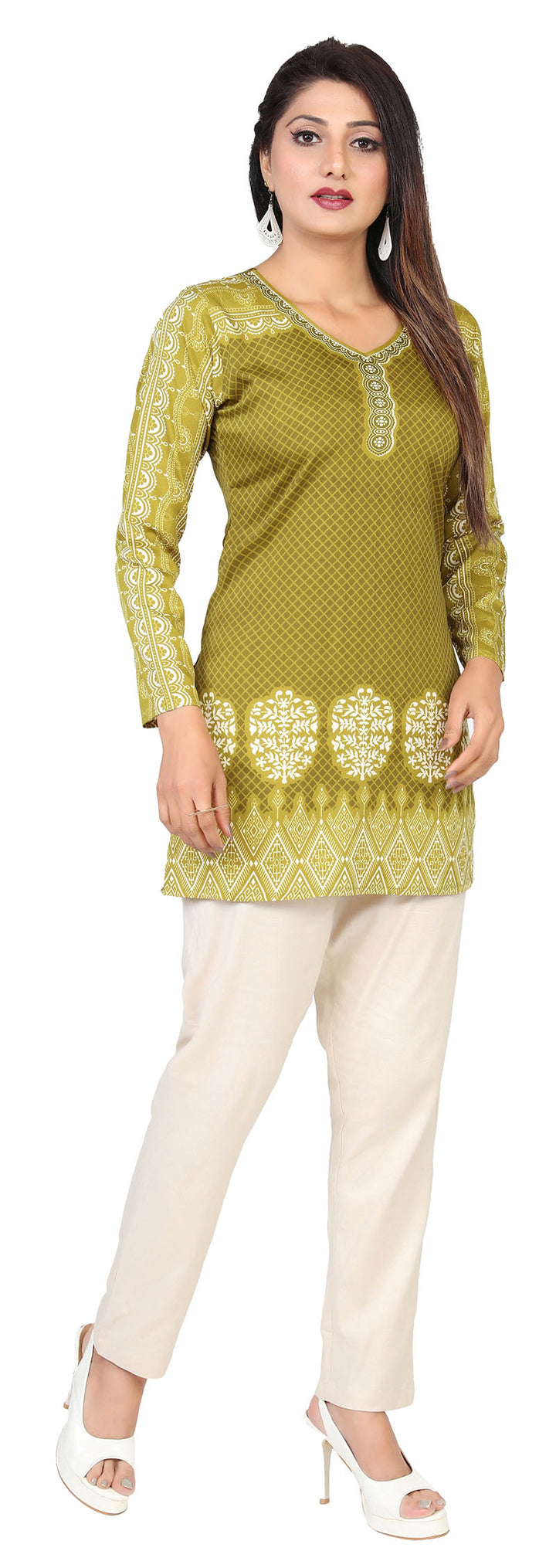 Green Short kurti for women