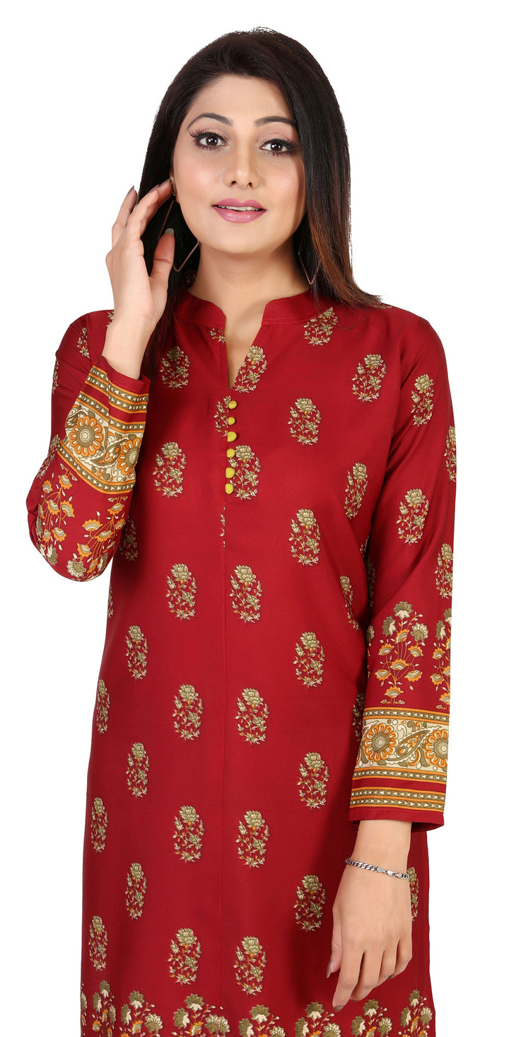 Maroon long Kurti