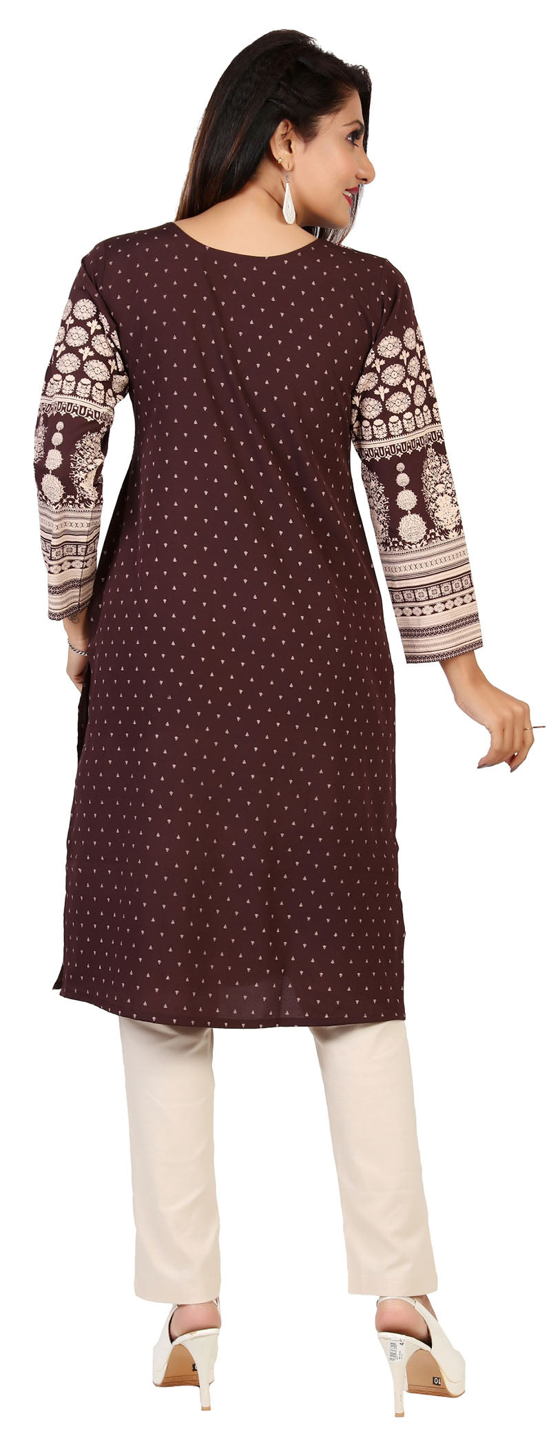 Chocolate long indian tunic top kurta for women
