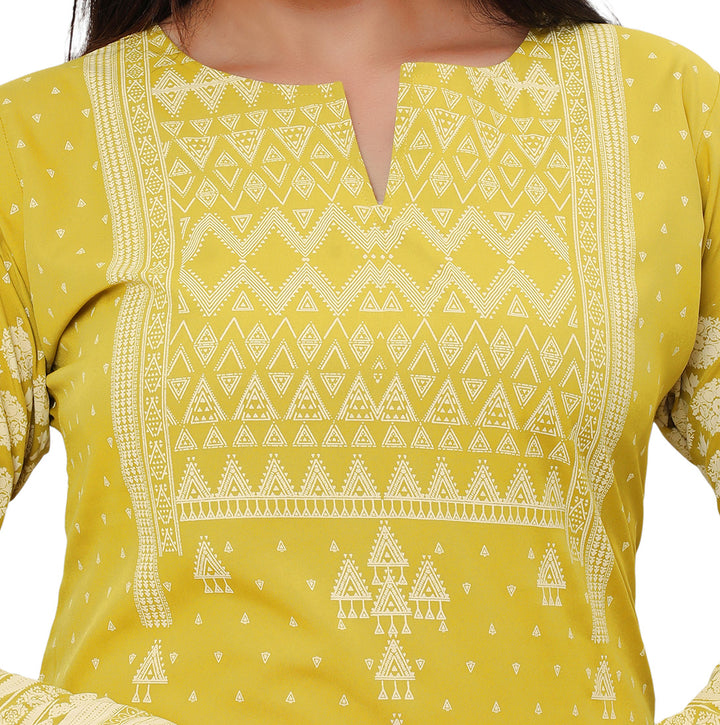 Olive Green long indian kurta tunic top for women