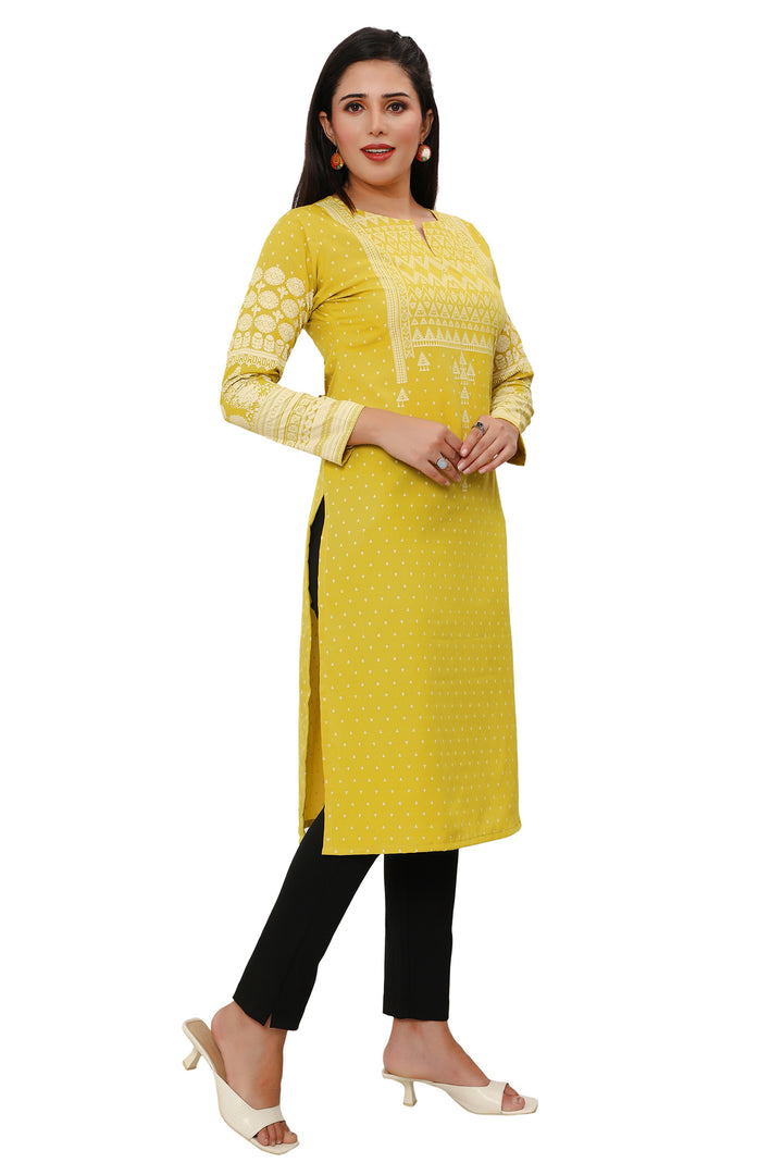 Olive Green long indian kurta tunic top for women