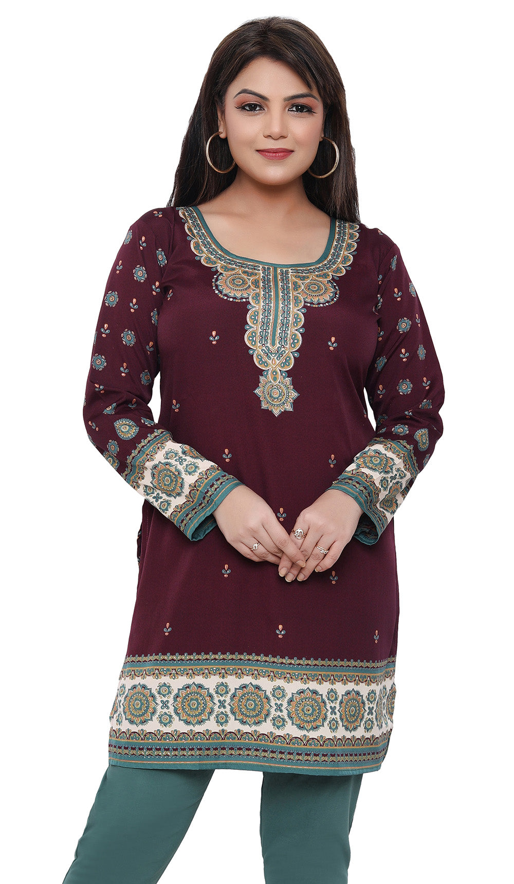 Maroon Indian kurtis for women