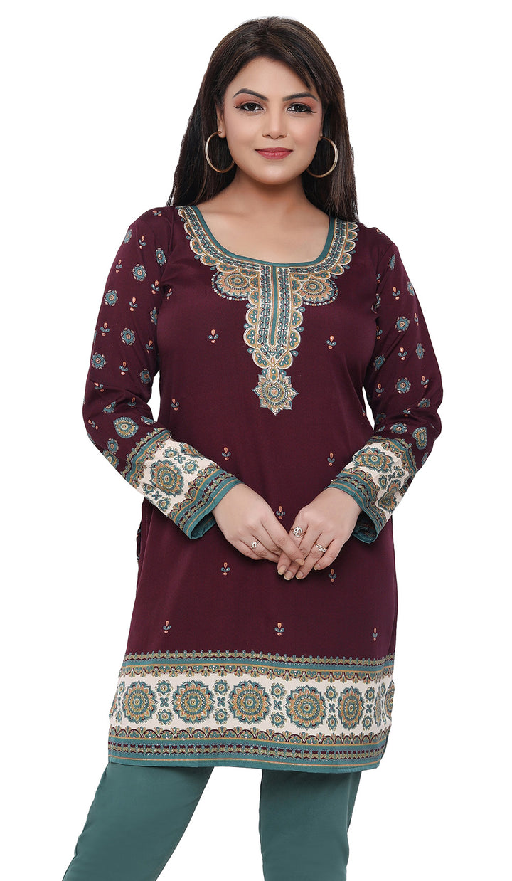 Maroon Indian kurtis for women