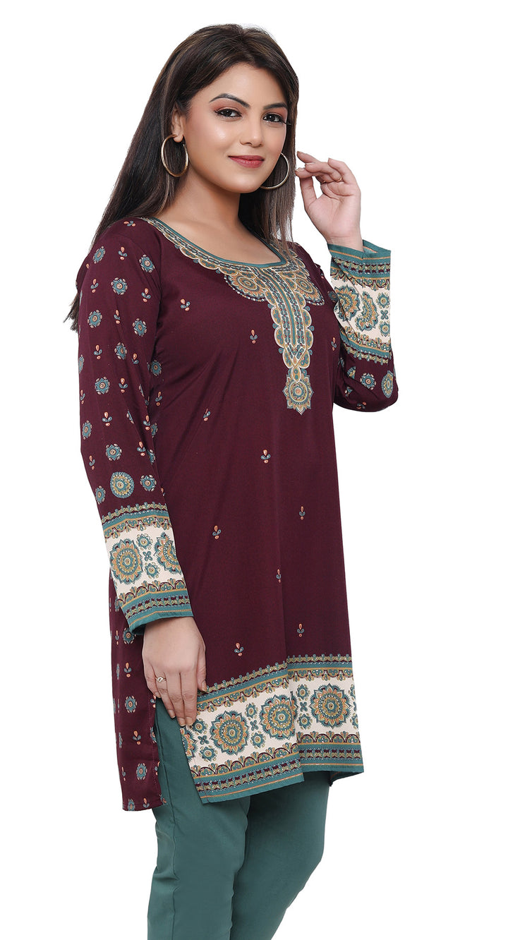 Maroon Indian kurtis for women