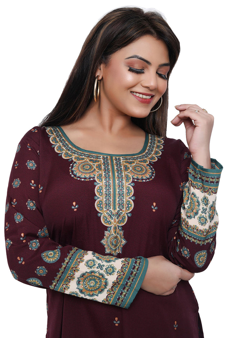 Maroon Indian kurtis for women