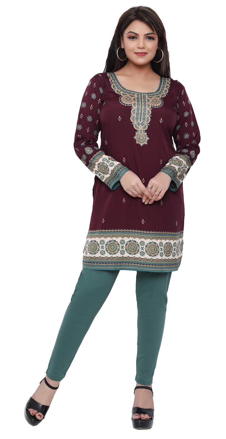 Maroon Indian kurtis for women