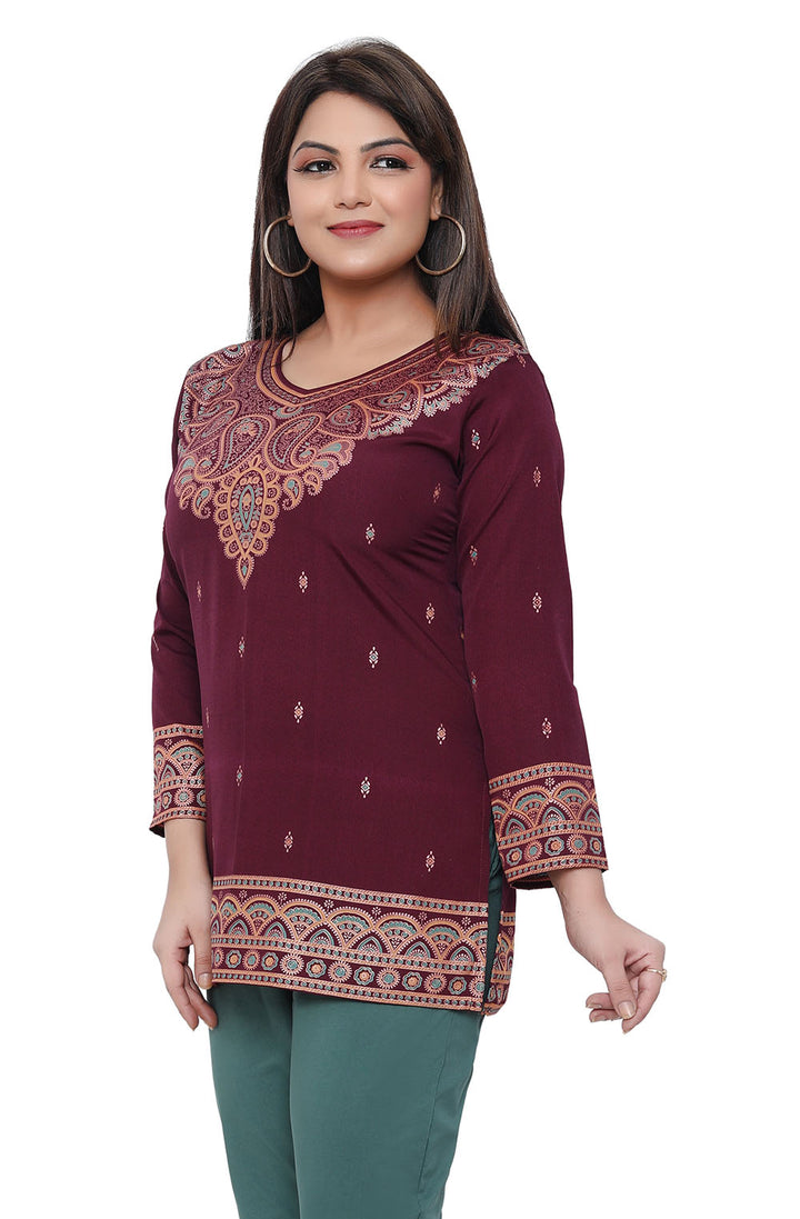 Maroon Indian kurtis for women