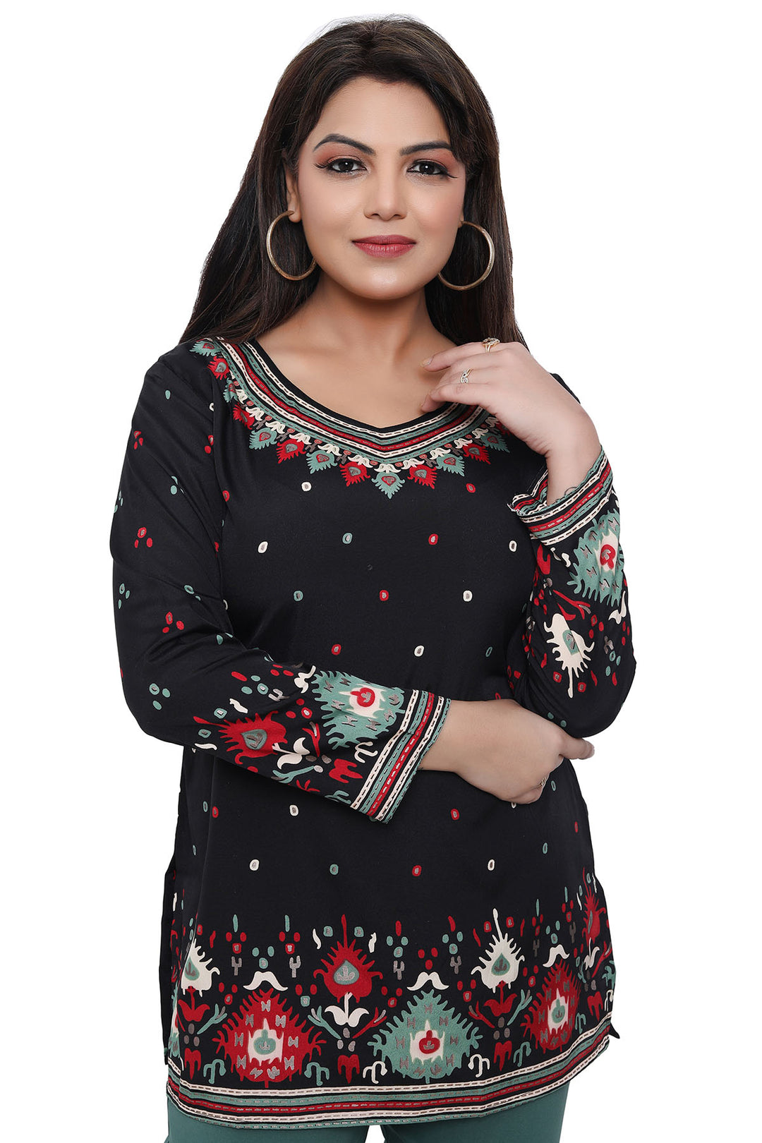 Black short kurtis for women