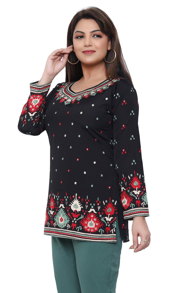 Black short kurtis for women