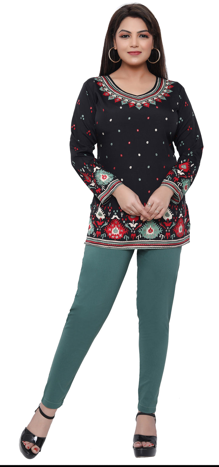 Black short kurtis for women