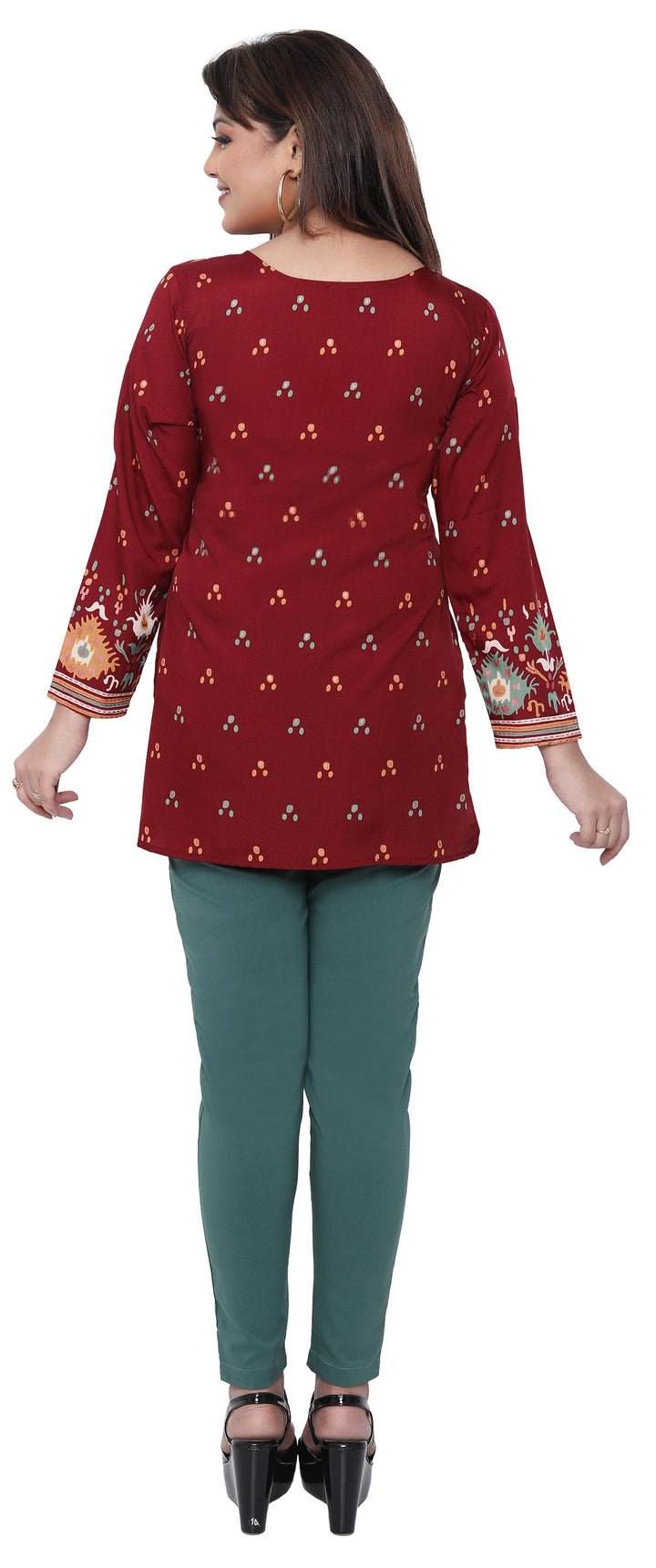 Maroon short kurtis for women
