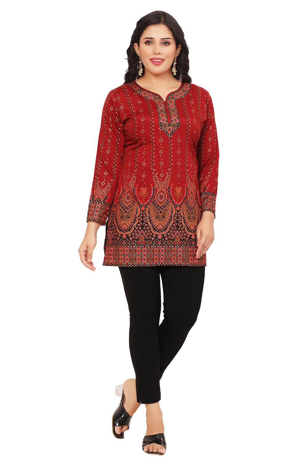 Maroon Short Kurta