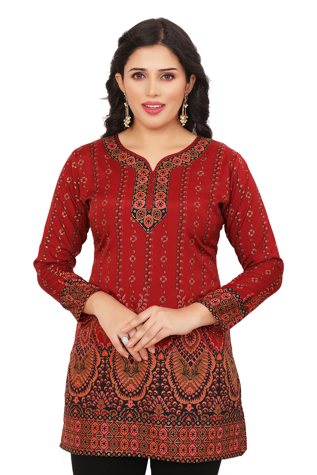 Maroon Short Kurta