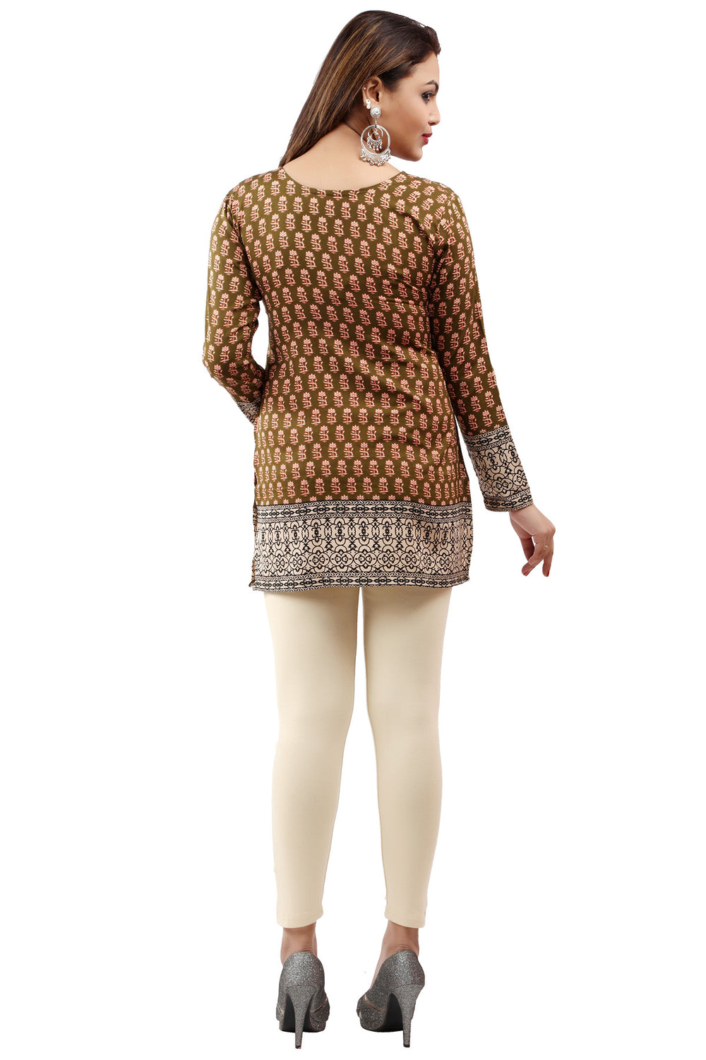 Green short kurti for women