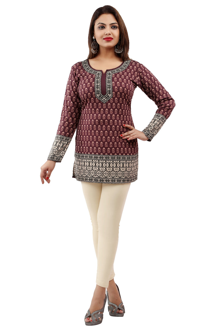 Brown short kurti for women