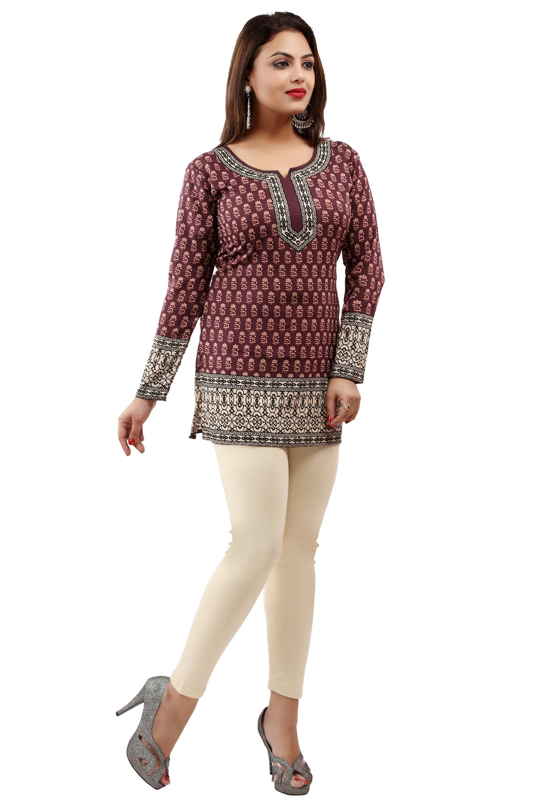 Brown short kurti for women