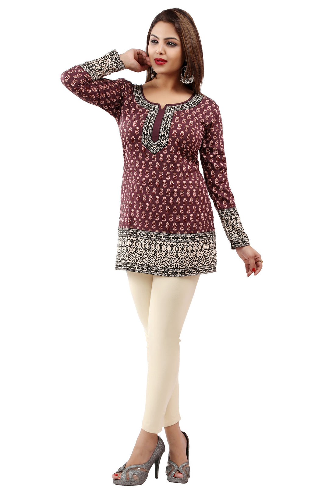 Brown short kurti for women