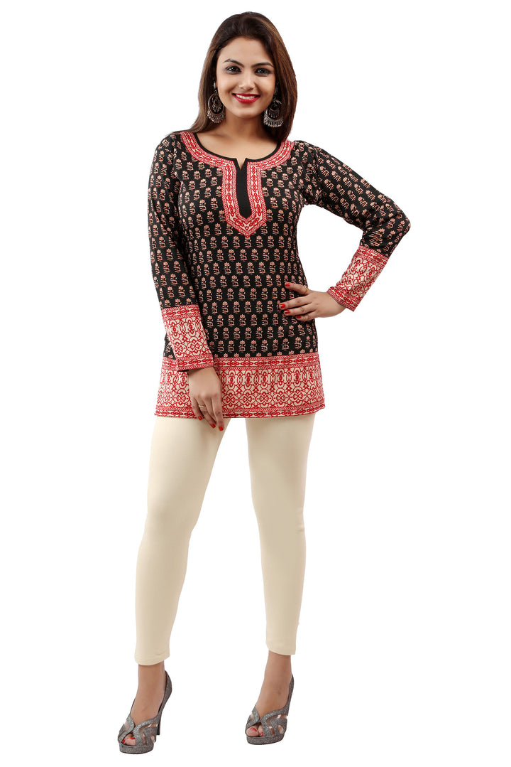 Black short kurti for women