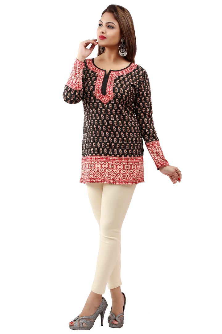 Black short kurti for women