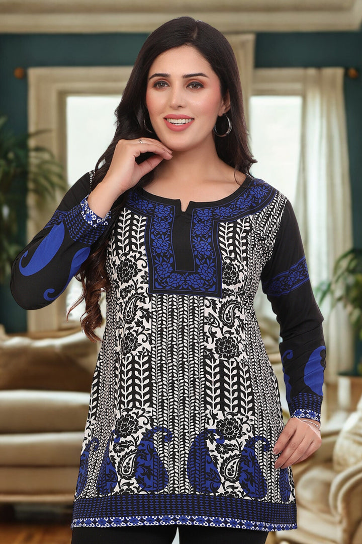 Shop Short Kurtis for Women Online Elegant Black Ethnic Tops
