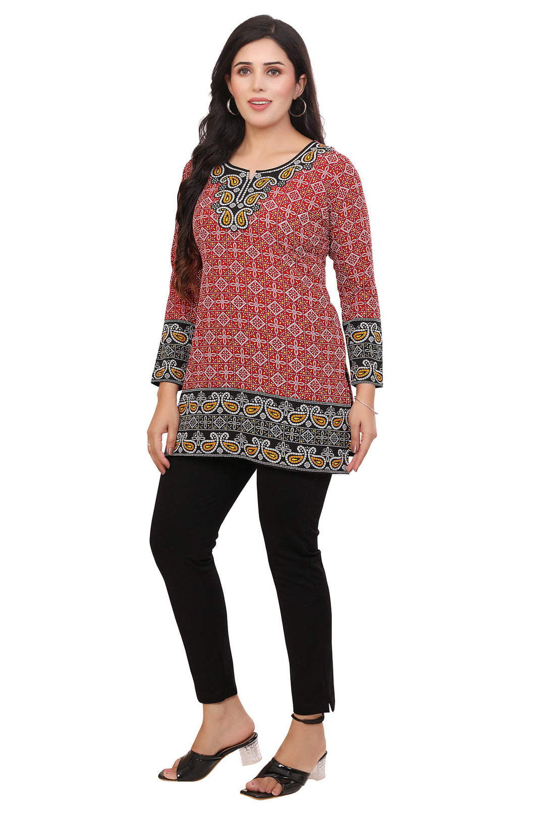 Chic Fashion Kurta India - Elegant Red Short Kurti for Women