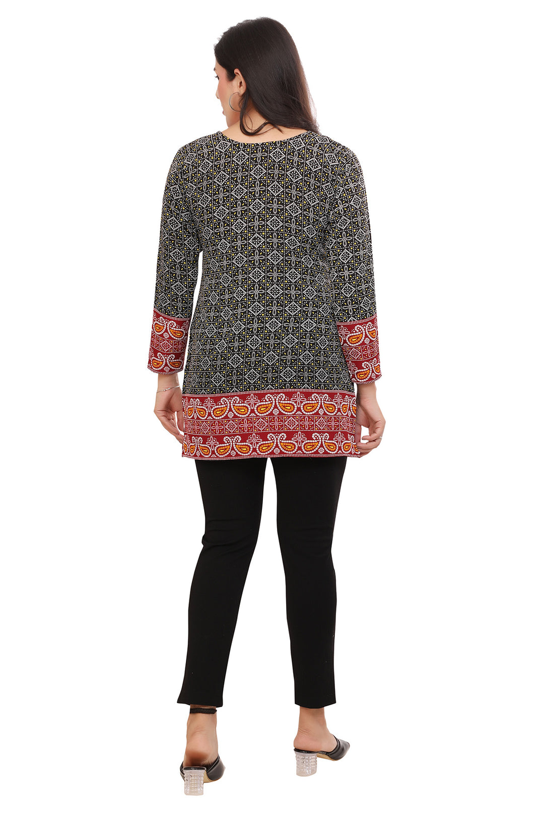 Elegant Fashion Kurti India - Black Short Kurti for Women