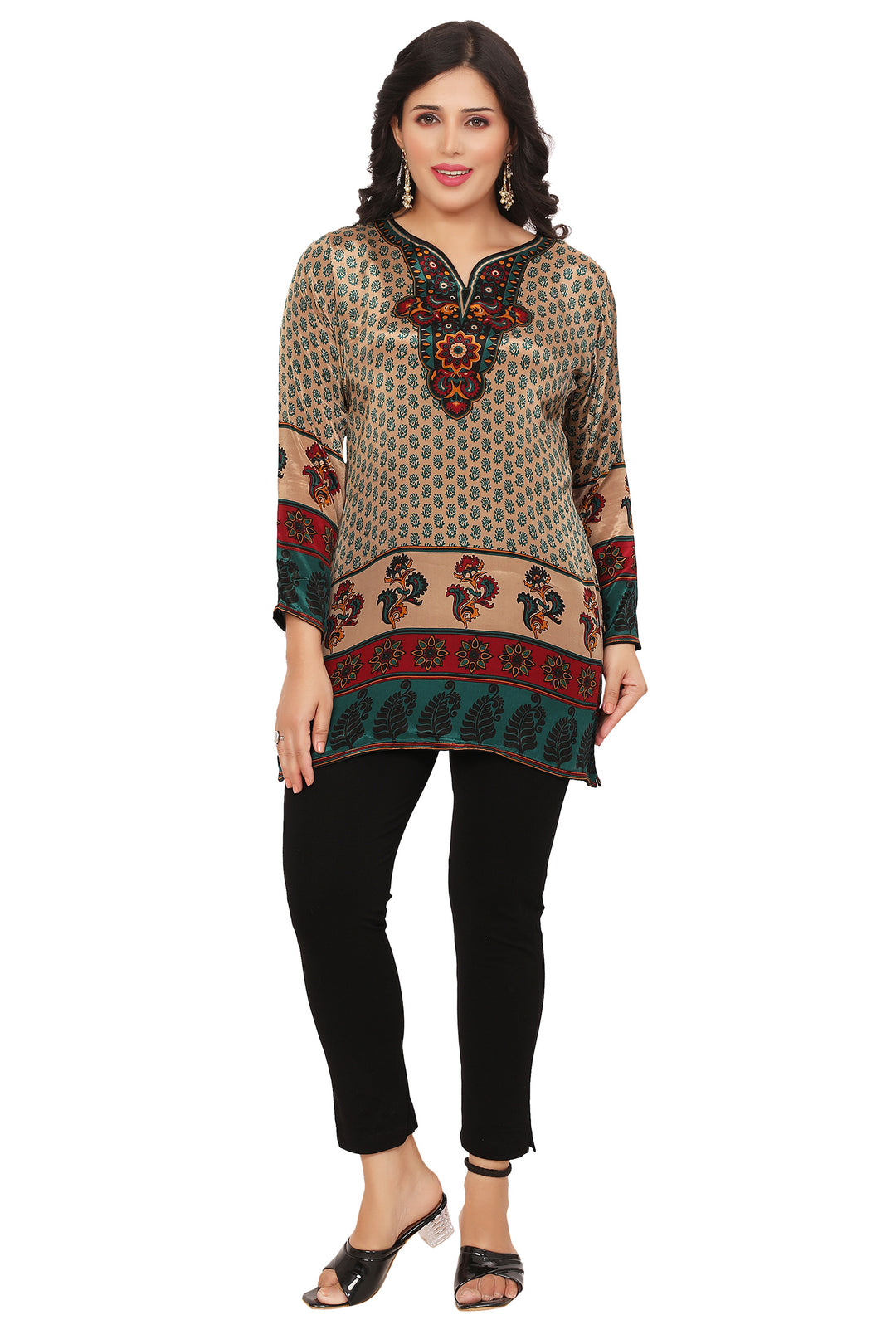 Green short kurti