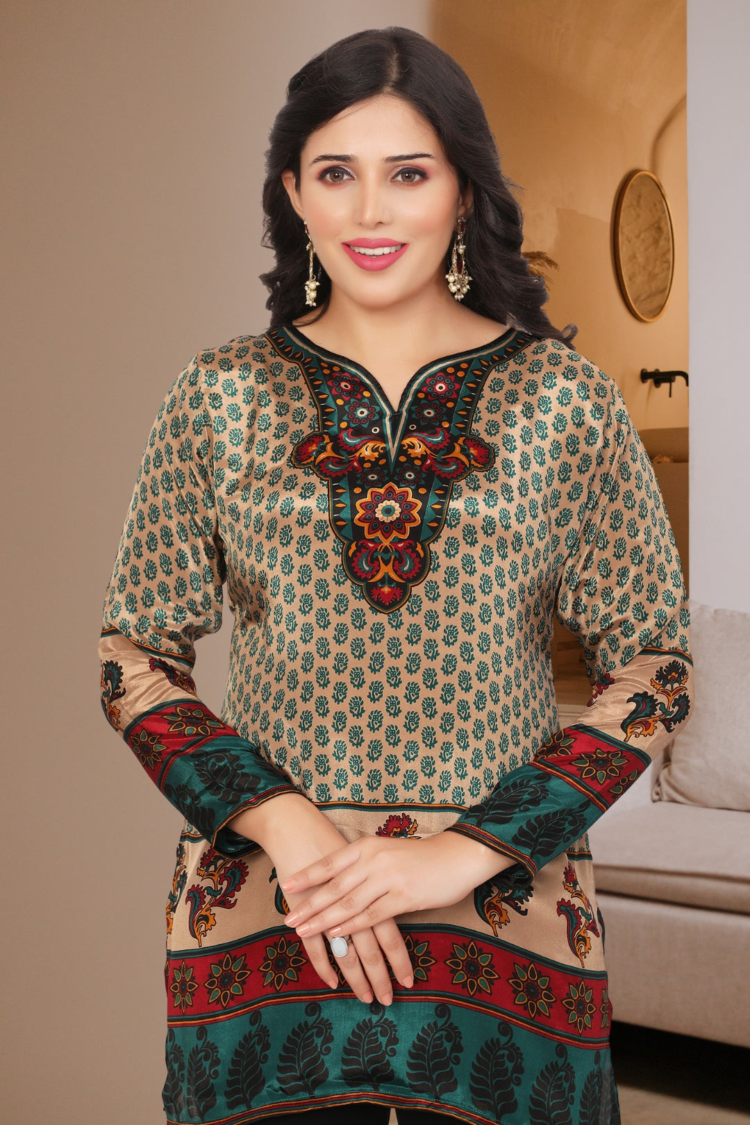 Elegant Green Indian Kurti Ethnic Wear for Women