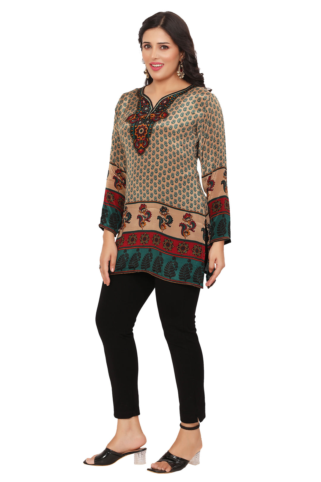 Green short kurti