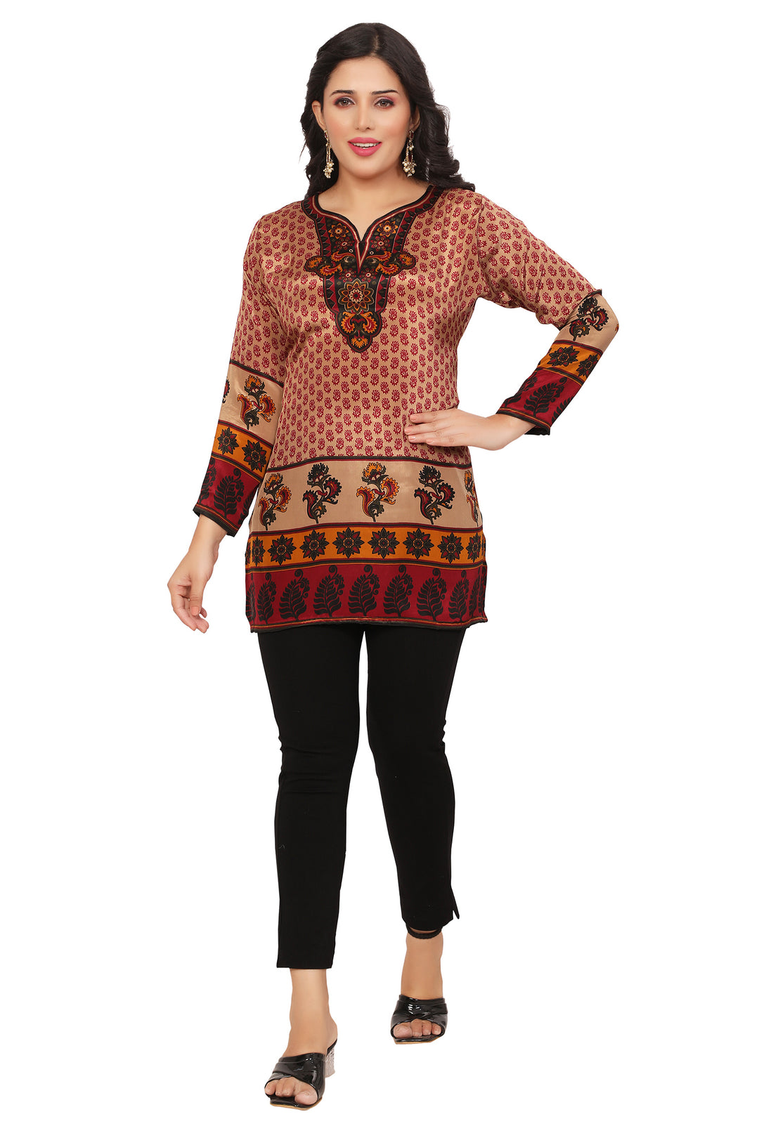 maroon short kurti