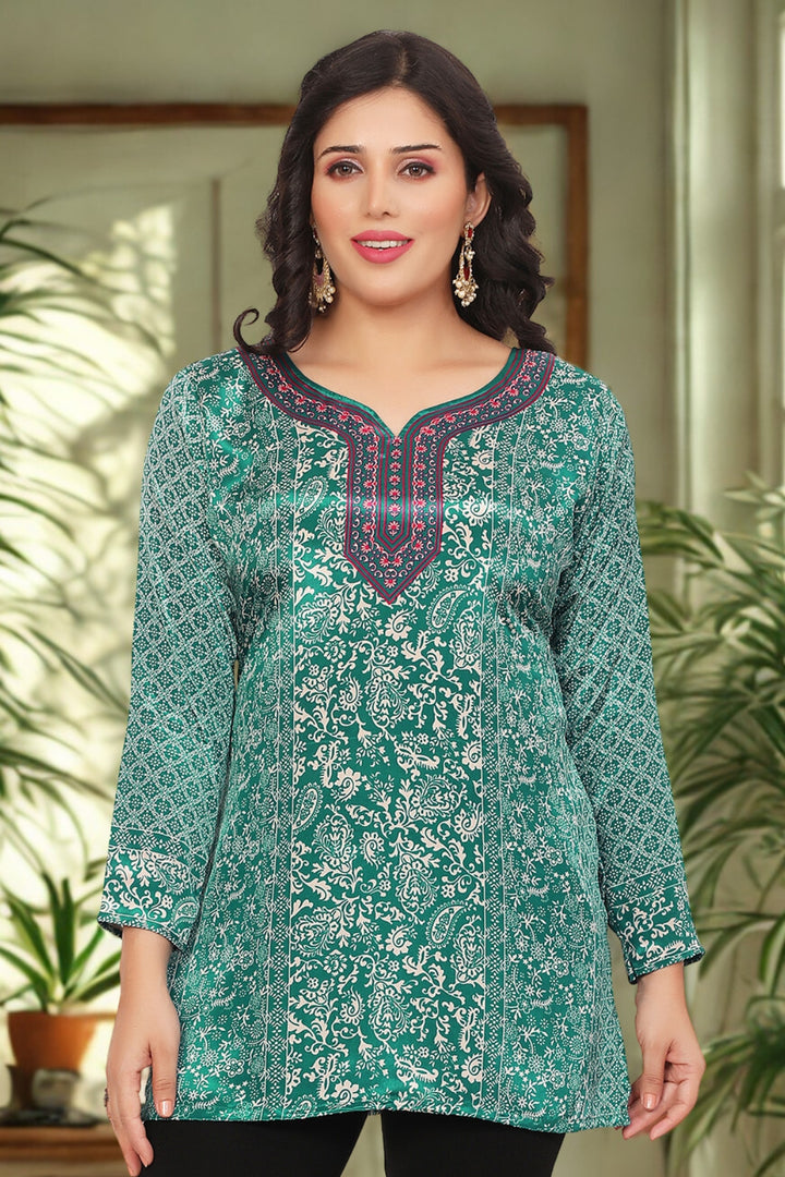 Stylish Green Indian Kurta - Shop Indian Kurta Online