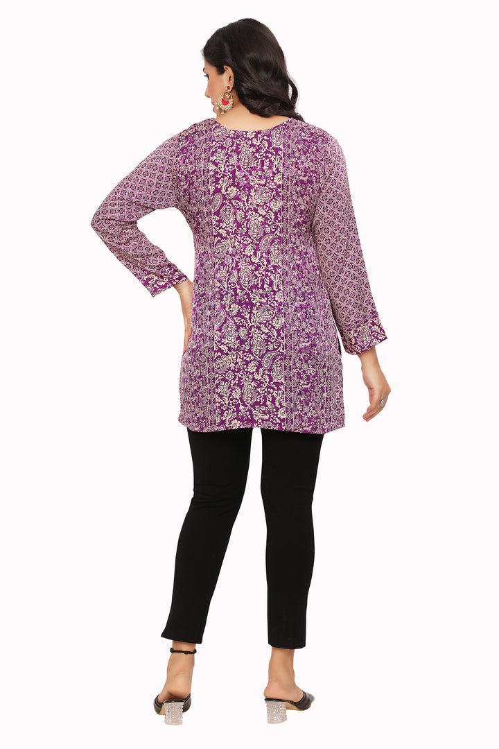 Purple kurti for party wear