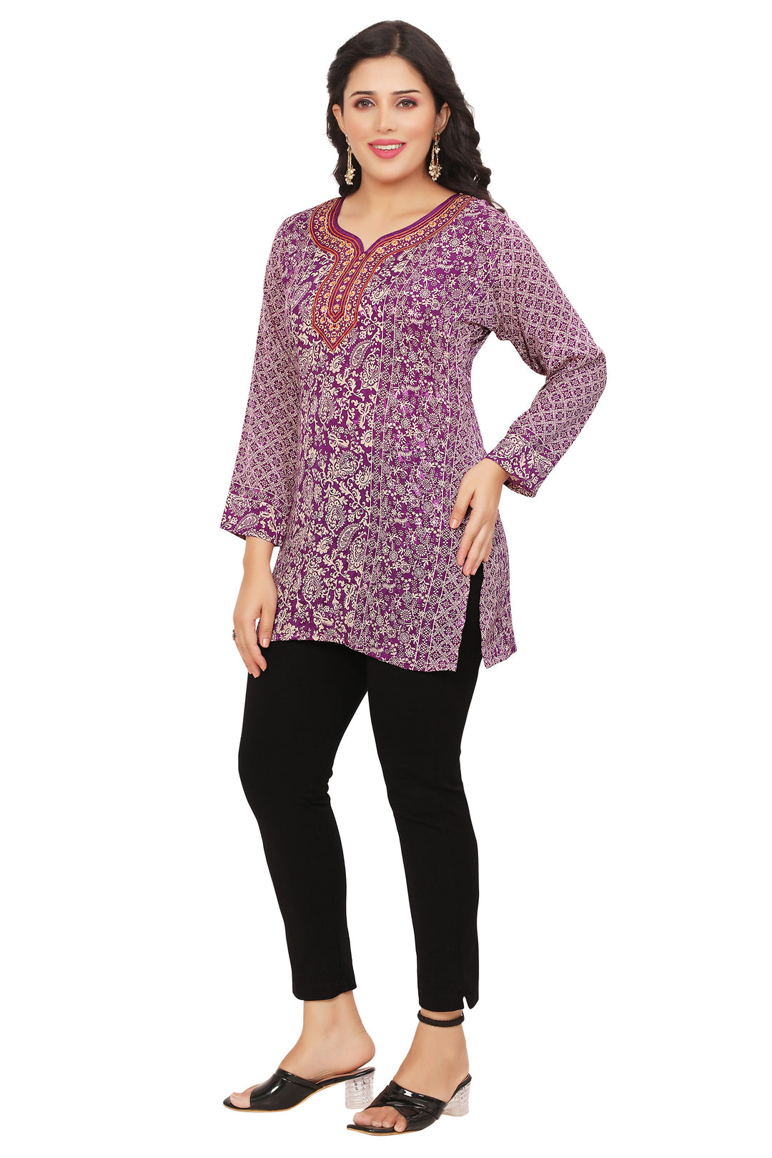 Purple kurti for party wear