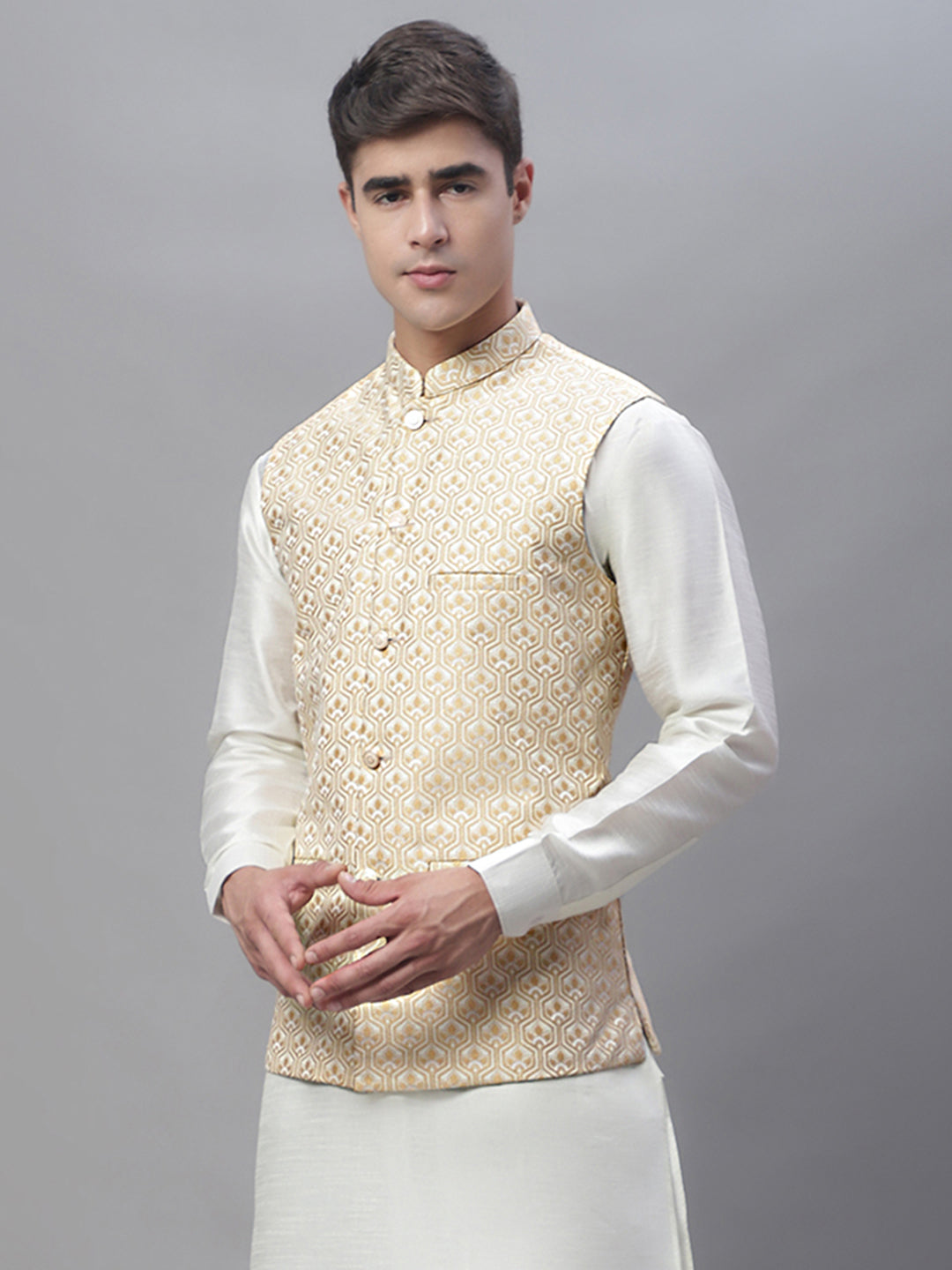 Cream Indian Waistcoat for men