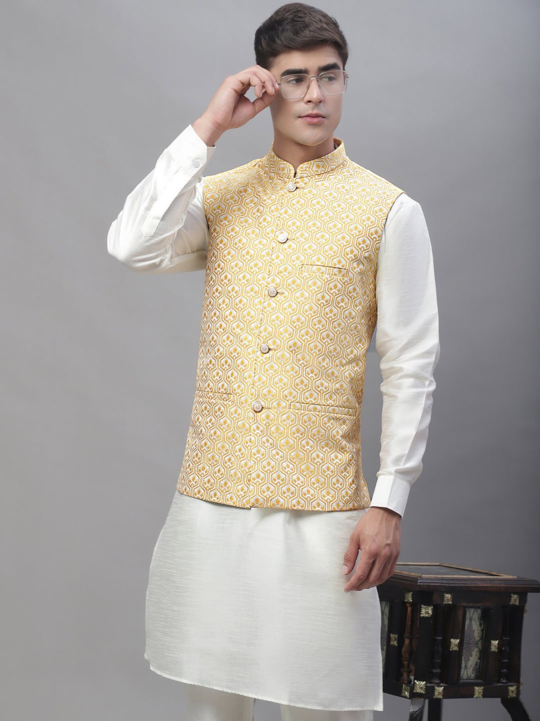 Gold Indian Waistcoat for men