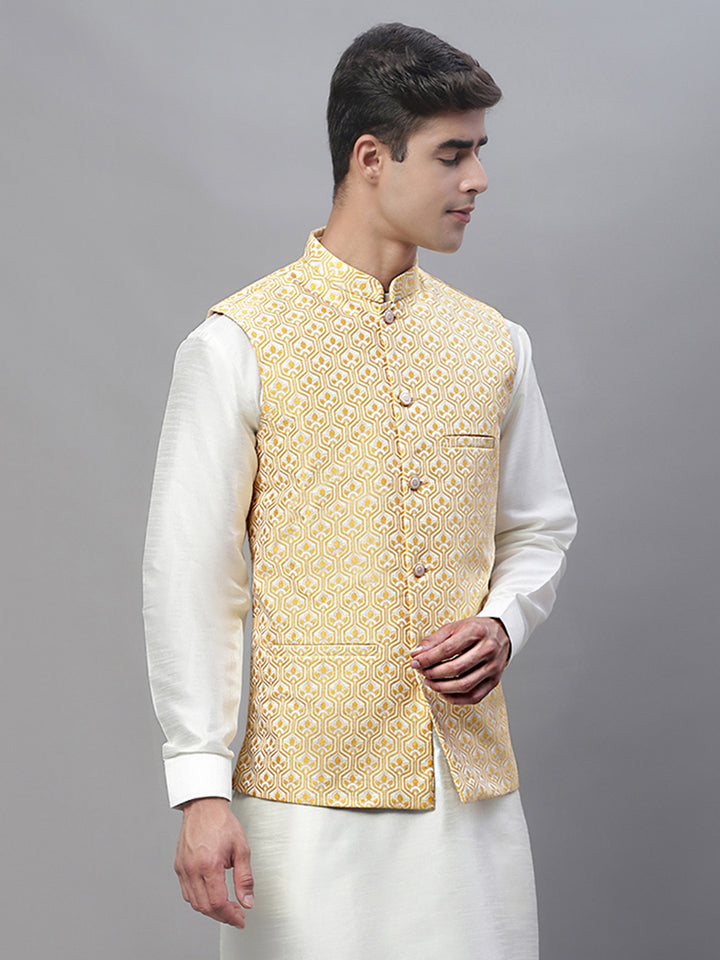 Gold Nehru Jacket for men