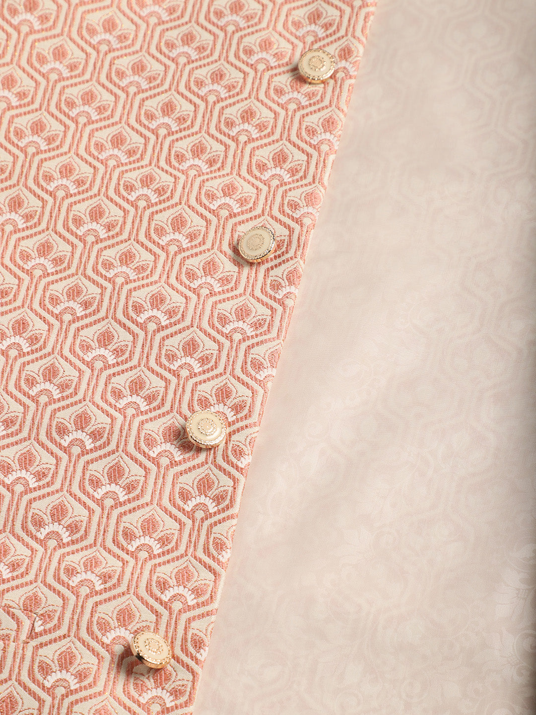 Peach Indian Waistcoat for Men