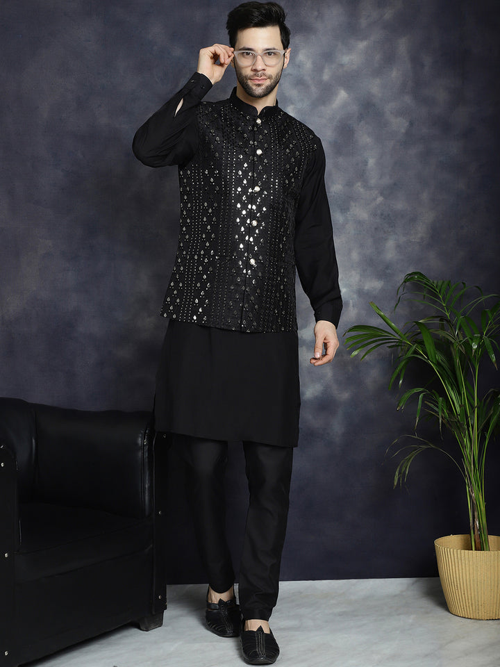 Black Nehru Jacket for Men