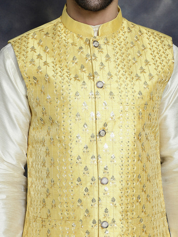 Yellow Nehru Jacket for Men