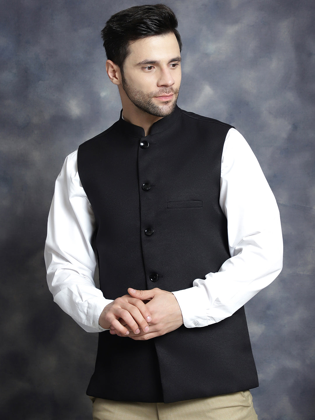 Black Indian Waistcoat for Men