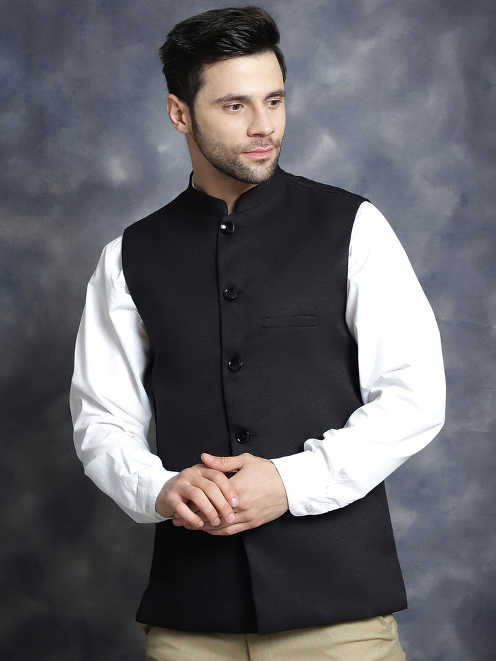 Black Indian Waistcoat for Men