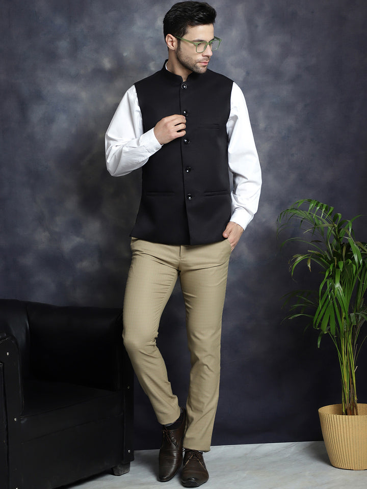 Black Indian Waistcoat for Men